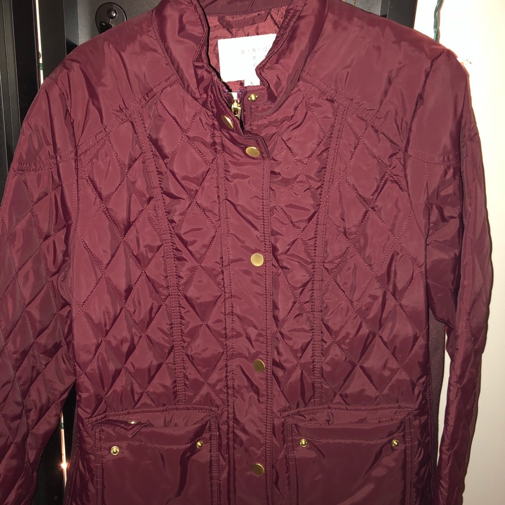 Quilted Burgundy Coat